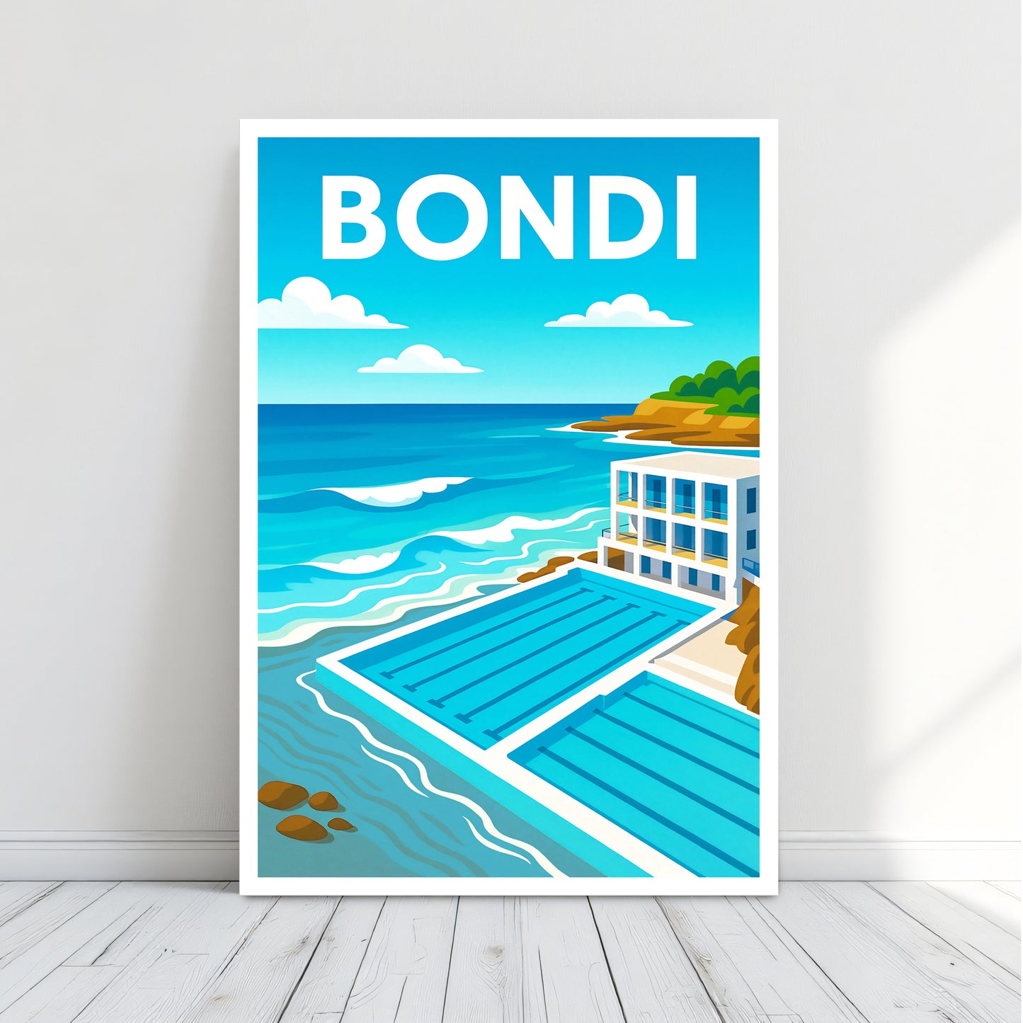 Bondi Travel Poster - Canvas Wall Art