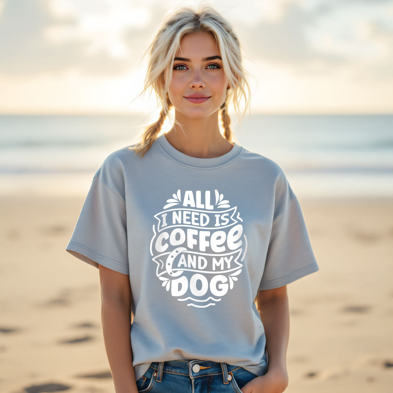 All I Need Is Coffee And My Dog - Classic Unisex Crewneck T-shirt