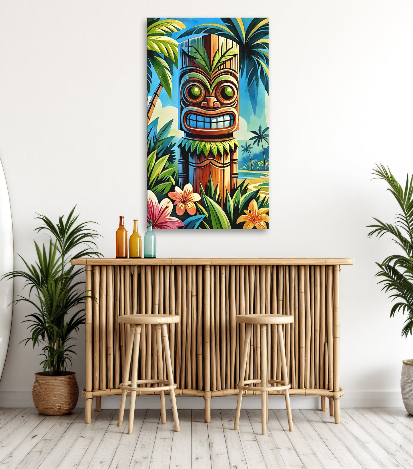Aloha Tiki - Watercolour Canvas
