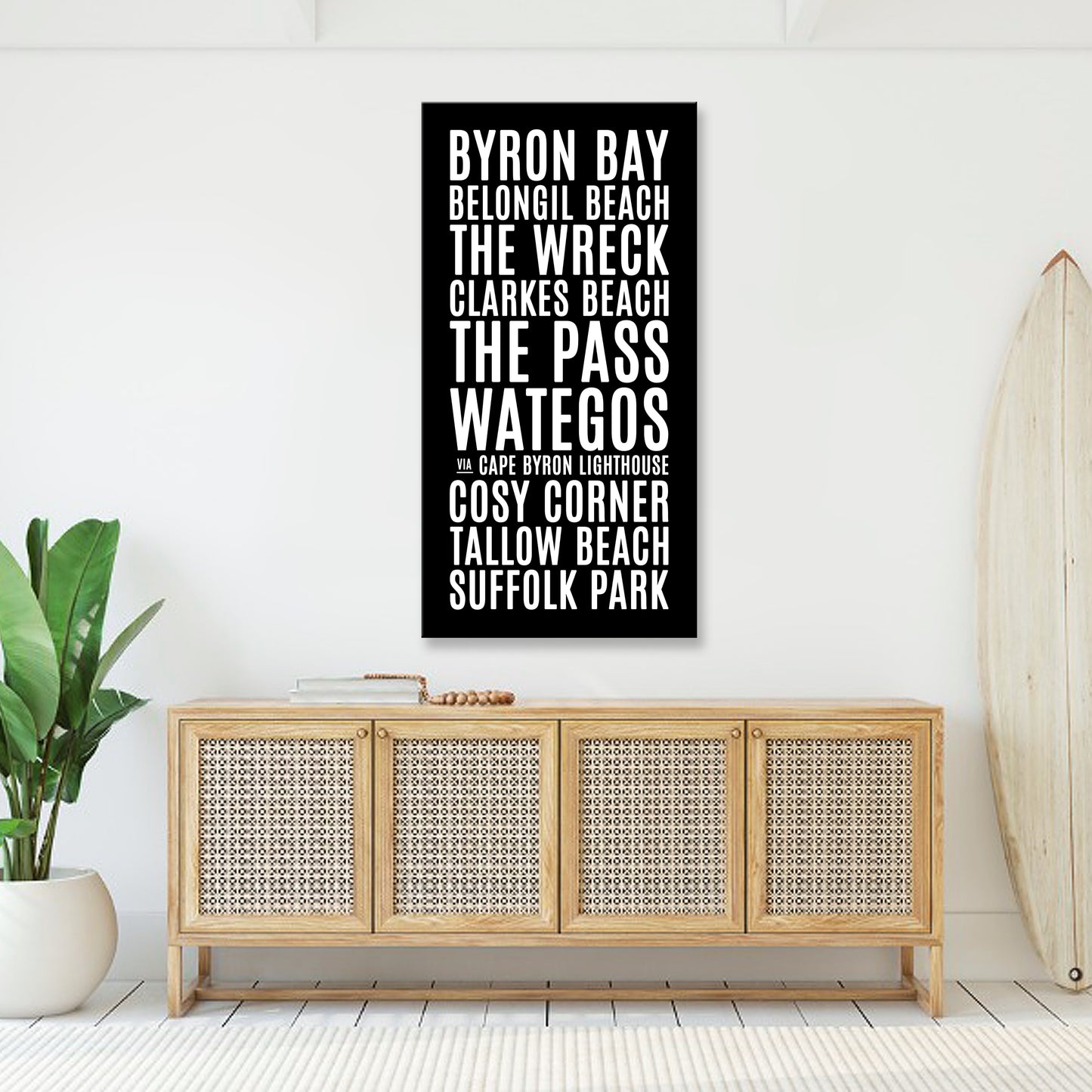 Byron Bay Bus Scroll - Canvas Wall Art