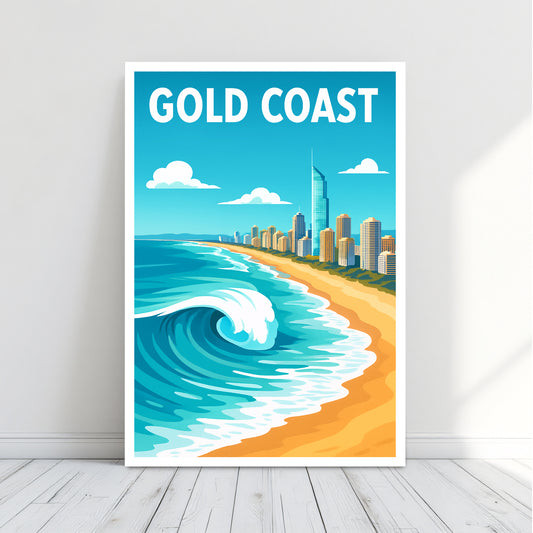 Gold Coast Travel Poster - Canvas Wall Art