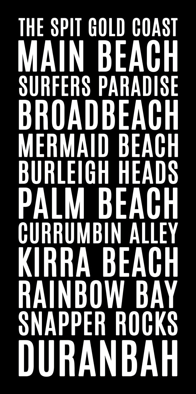 Gold Coast Bus Scroll - Canvas Wall Art