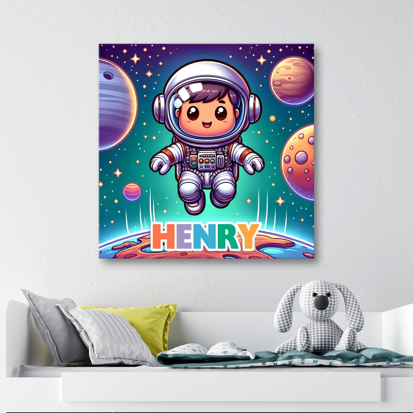 Spaceman - Personalised Canvas Wall Art