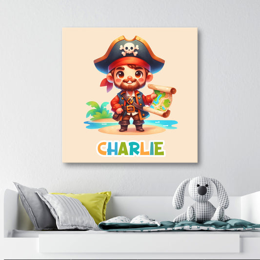 Smiley The Pirate - Personalised Canvas Wall Art