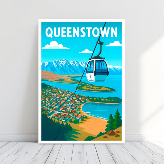 Queenstown Travel Poster - Canvas Wall Art