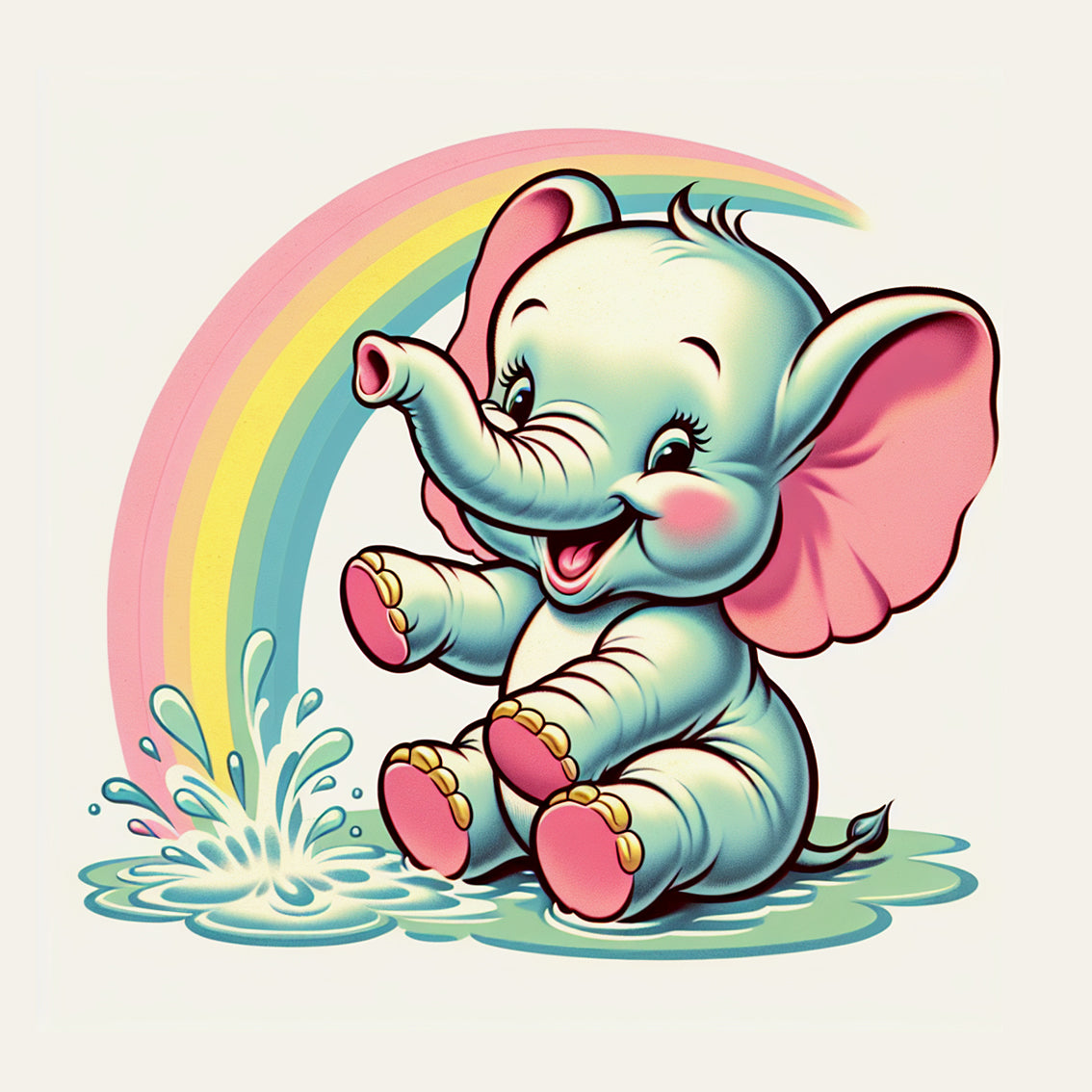 Rainbow Elephant Splash