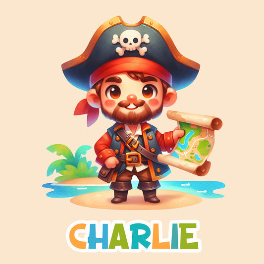 Smiley The Pirate - Personalised Canvas Wall Art