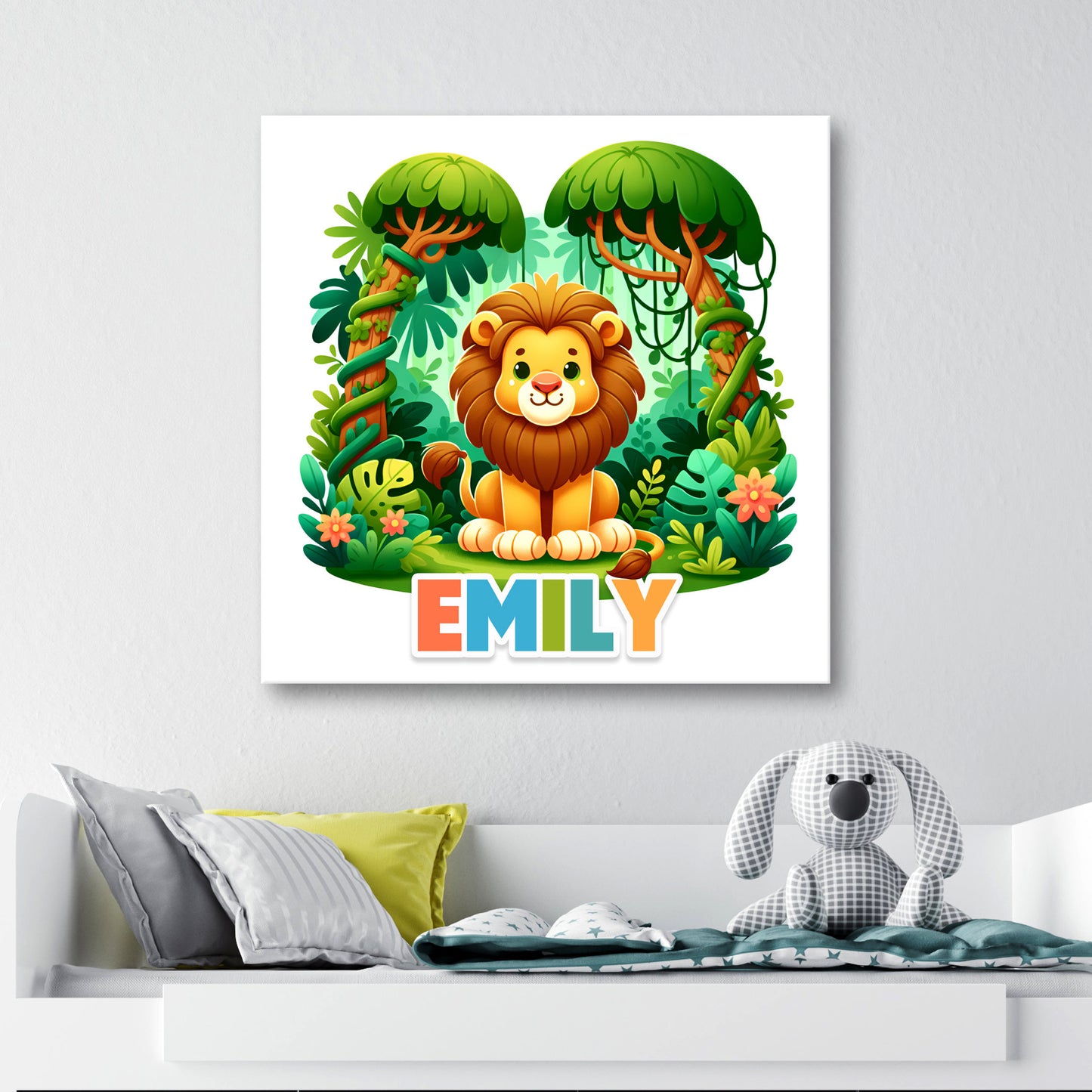 Lexi The Lion  - Personalised Canvas Wall Art