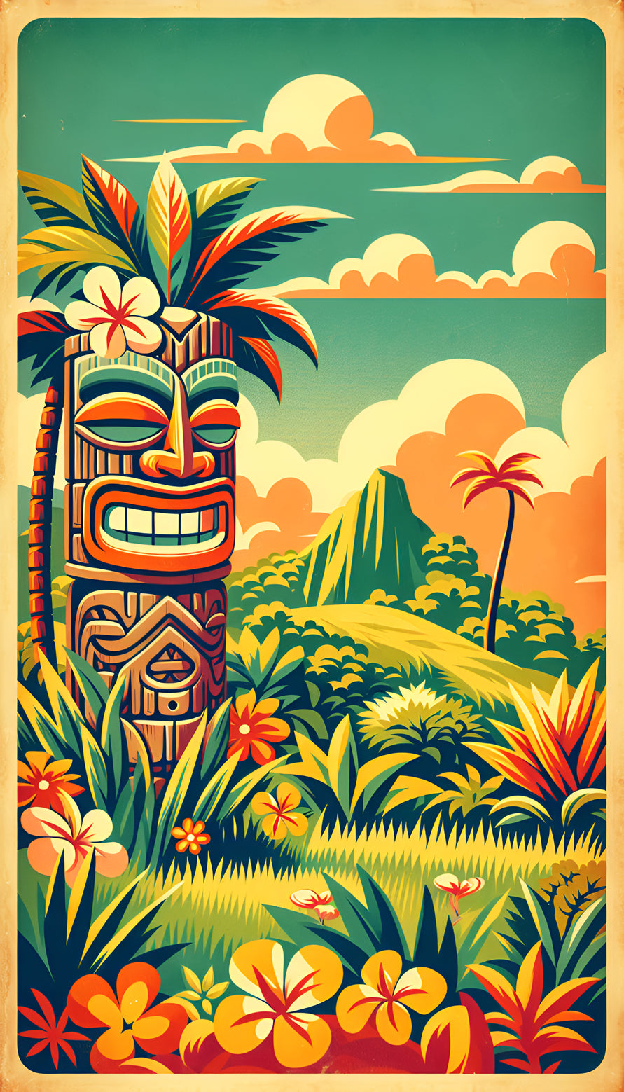 Retro Tiki Art - Canvas Wall Art